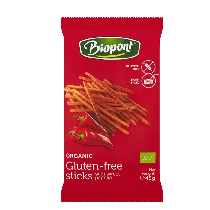 Biopont Slané paprikové tyčinky bez lepku 45 g BIO